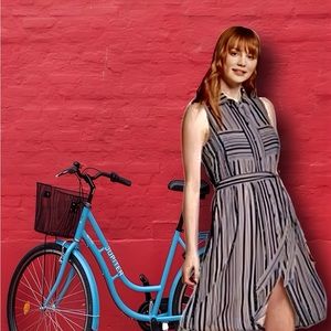 Button Down Striped Dress by Who What Where